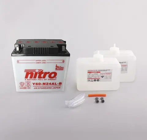 Nitro Y60-N24AL - 12V ATV/MC/Snøscooter Batteri 12V, 28Ah, 184x124x170, Syreflaske
