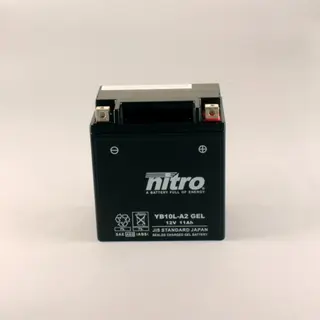 Nitro YB10L-A2 - 12V ATV/MC/Sn&#248;scooter Batteri 12V, 11Ah, 135x90x145, AGM GEL