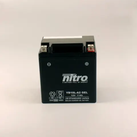 Nitro YB10L-A2 - 12V ATV/MC/Snøscooter Batteri 12V, 11Ah, 135x90x145, AGM GEL