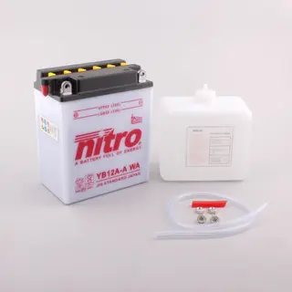 Nitro YB12A-A-WA - 12V ATV/MC/Sn&#248;scooter Batteri 12V, 12 Ah, 134x80x160, Syreflaske