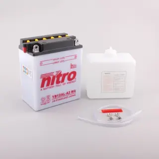 Nitro YB12AL-A2-WA - 12V ATV/MC/Sn&#248;scooter Batteri 12V, 12Ah, 136x82x162, Syreflaske