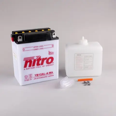 Nitro YB12AL-A - 12V ATV/MC/Snøscooter Batteri 12V, 12 Ah, 136x82x162, Syreflaske