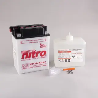 Nitro YB14A-A2 - 12V ATV/MC/Sn&#248;scooter Batteri 12V, 14Ah, 136x91x178, Syreflaske