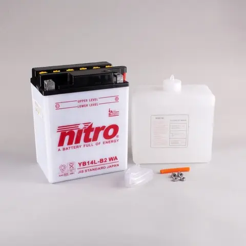 Nitro YB14L-B2 - 12V ATV/MC/Snøscooter Batteri 12V, 14Ah, 136x91x168, Syreflaske