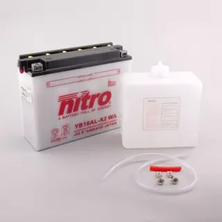 Nitro YB16AL-A2 - 12V ATV/MC/Sn&#248;scooter Batteri 12V, 16Ah, 207x72x164, Syreflaske