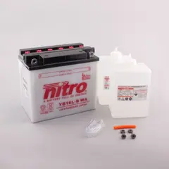 Nitro YB16-B - 12V ATV/MC/Sn&#248;scooter Batteri 12V, 19Ah, 176x101x156, Syreflaske