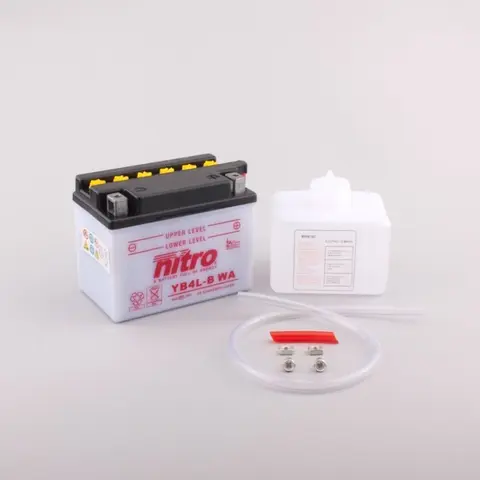 Nitro YB4L-B-WA - 12V ATV/MC/Snøscooter Batteri 12V, 4Ah, 56x121x71, Syrepakke