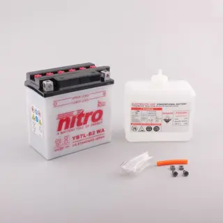 Nitro YB7L-B2 - 12V ATV/MC/Sn&#248;scooter Batteri 12V, 8Ah, 135x75x133, Syreflaske