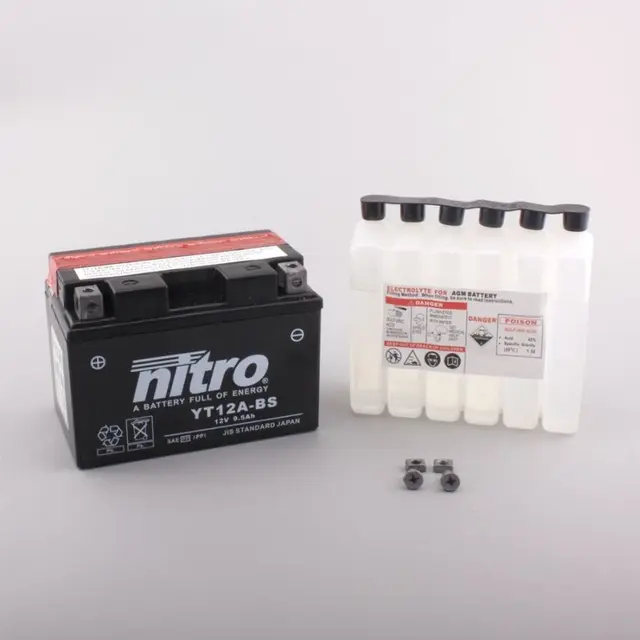 Nitro YT12A-BS - 12V ATV/MC/Snøscooter Batteri