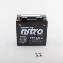 Nitro YT14B-4 - 12V ATV/MC/Sn&#248;scooter Batteri 12V, 12Ah, 150x70x145, AGM GEL