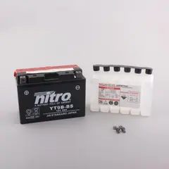 Nitro N-YT9B-BS - 12V ATV/MC/Sn&#248;scooter Batteri 12V, 8Ah, 150x70x105, Syreflaske AGM