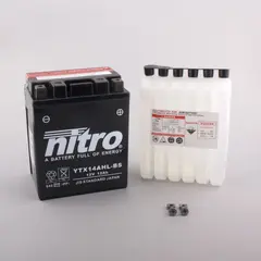 Nitro YTX14AHL-BS - 12V ATV/MC/Sn&#248;scooter Batteri 12V, 12Ah, 134x89x166, Syrepakke, AGM