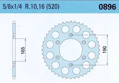 Drev bak KTM Alu MX 125 1988-89