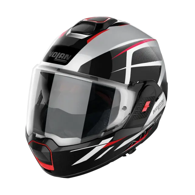 Nolan N120-1 Nightlife hvit/sort XS-54 ECE 22-06, N-Com, Hjelm m/"Flip back" 