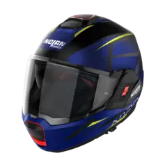 Nolan N120-1 Nightlife  Sort/bl&#229; 3XL-66 ECE 22-06, N-Com, Hjelm m/&quot;Flip back&quot;