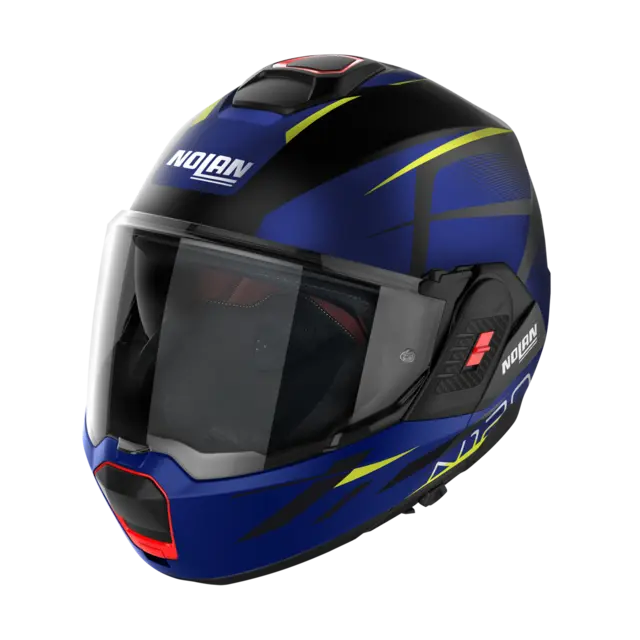 Nolan N120-1 Nightlife  Sort/blå 3XL-66 ECE 22-06, N-Com, Hjelm m/"Flip back" 