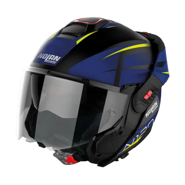 Nolan N120-1 Nightlife  Sort/blå 3XL-66 ECE 22-06, N-Com, Hjelm m/"Flip back" 