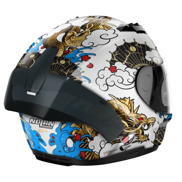 Nolan N60-6 Sport Wyvern hvit/blå  L-60 ECE 22-06 Sport, solvisir, Spoiler 