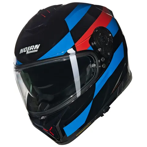 Nolan N80-8 Alfiere Sort/blå/rød ECE 22-06 Sporty N-Com Komfort Solvisir