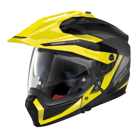 Nolan N70-2X Stunner Matt gul ECE 22-06 Crossover Stort synsfelt N-Com