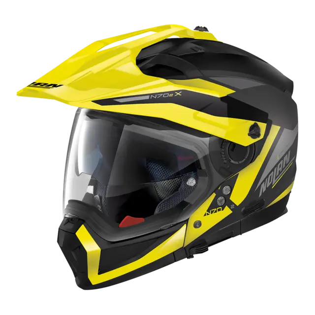Nolan N70-2X Stunner Matt gul S-56 ECE 22-06 Crossover Stort synsfelt N-Com 