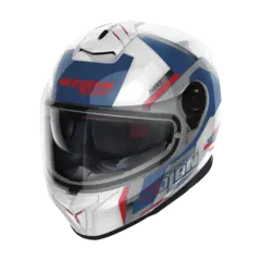 Nolan N80-8 Wanted Met.hvit/bl&#229; S-56 ECE 22-06 Sporty N-Com Komfort Solvisir