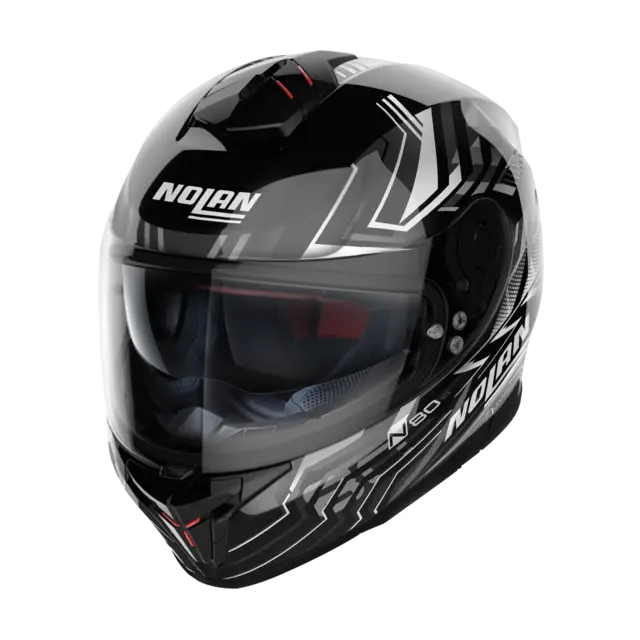 Nolan N80-8 Turbolence Sort/grå L-60 ECE 22-06 Sporty N-Com Komfort Solvisir 