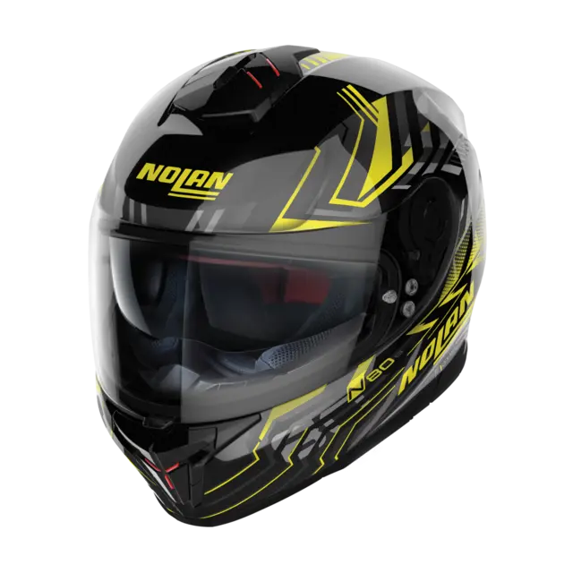 Nolan N80-8 Turbolence Sort/gul S-56 ECE 22-06 Sporty N-Com Komfort Solvisir 