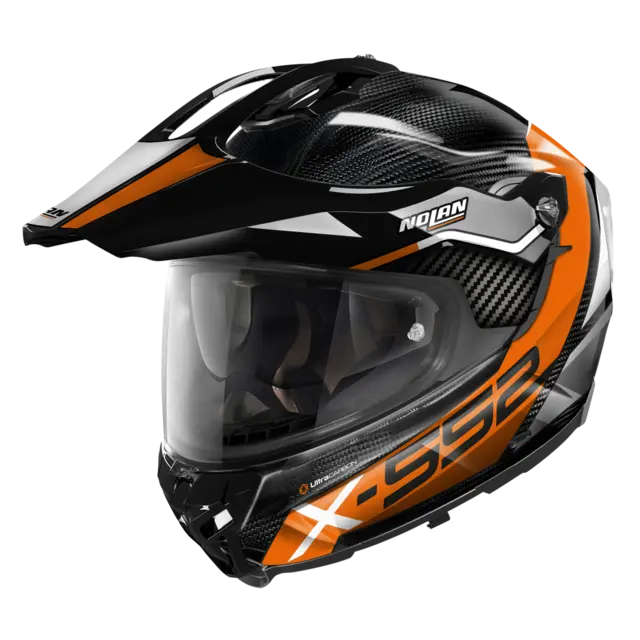 Nolan X-552 Carbon Dinamo Oransj L-60 ECE 22-06 Adventure N-Com DD-Ring lås 