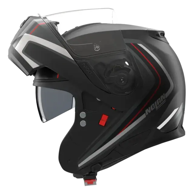 Nolan N100-6 Radiante Matt Rød  L-60 ECE 22-06 N-Com Åpningshjelm Komfort 