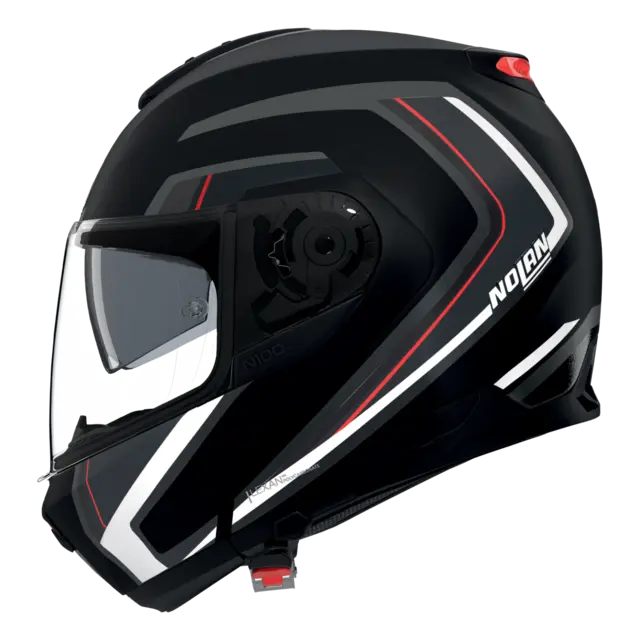 Nolan N100-6 Radiante Matt Rød  L-60 ECE 22-06 N-Com Åpningshjelm Komfort 