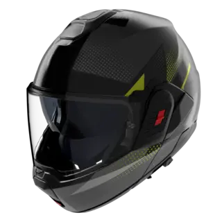 Nolan N120-1 Ciclone Lava/grønn ECE 22-06, N-Com, Hjelm m/"Flip back"