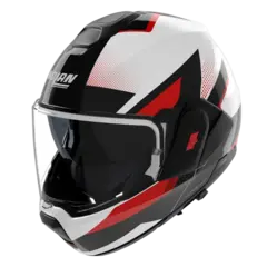 Nolan N120-1 Ciclone Hvit/rød  L-60 ECE 22-06, N-Com, Hjelm m/"Flip back"