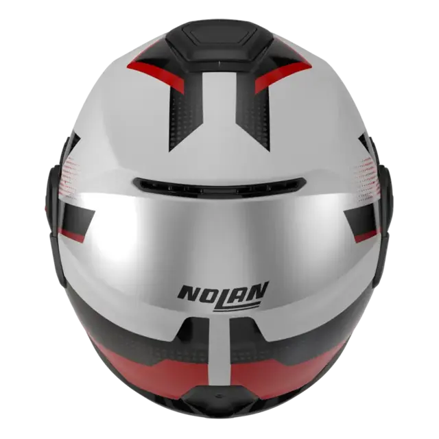 Nolan N120-1 Ciclone Hvit/rød  L-60 ECE 22-06, N-Com, Hjelm m/"Flip back" 