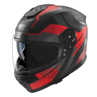 Nolan N80-8 Tritico Matt rød ECE 22-06 Sporty N-Com Komfort Solvisir