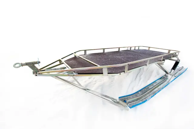 Snøscooter-Kjelke, Extra Bred Kjelke med bred skiføring for stabilitet 