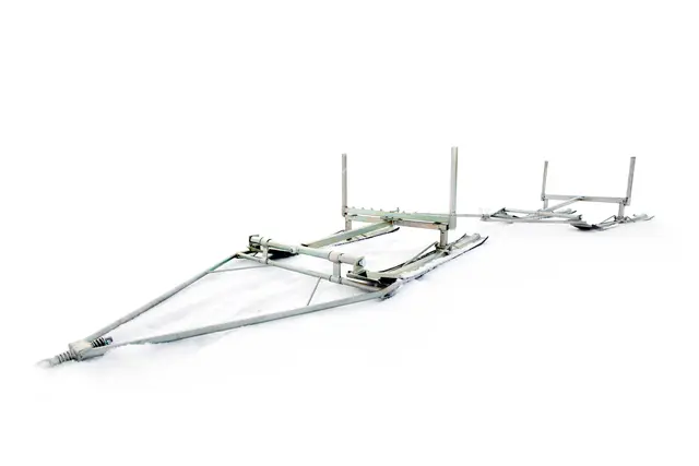 Snøscooter Tømmerdoning, Stor Tømmerkjelke m/bremsedrag og plastbelegg 