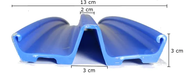 Plastbelegg Kjelke Liten (Smal), Blå Lengde ca 125cm, Bredde ca 14cm 