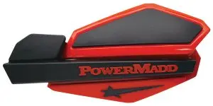 PM Star Handguards - Rød/Sort Handguards for MC, ATV og Snøscooter 