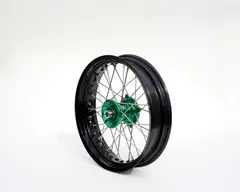 REX 17x3.50 Kawa Framhjul - 20mm aksel KX/KXF 125-450, 06-&gt;   Sort, Gr&#248;nt Nav