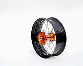 REX 17x4.50 KTM Bakhjul - 20mm aksel Sort Felgring m/Oransje Nav &#39;95-23
