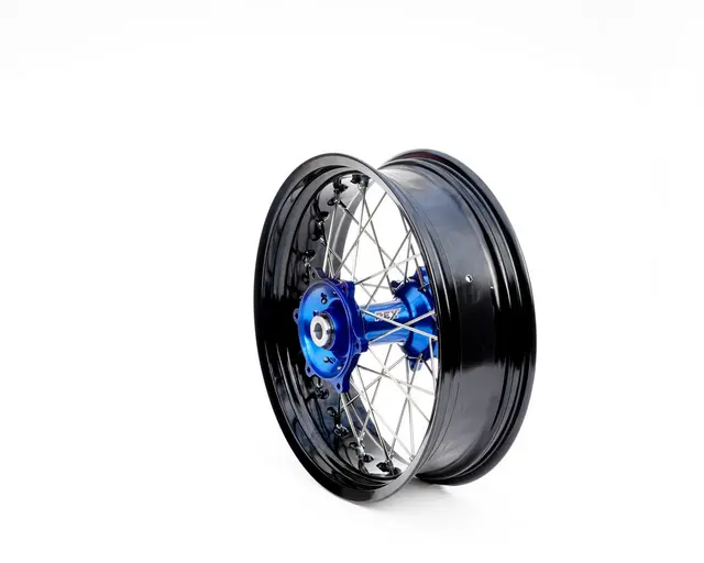 REX 17x4.50 HQ Bakhjul - 20mm aksel Sort Felgring m/ Blått Nav 