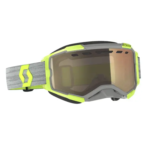 Scott Fury SX LS Brille - Grå/Gul Lyssensitiv Bronse Chrome Linse