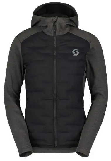 Scott Defined Warm H Hoody - Sort, L Varm og vindtett fleecejakke 