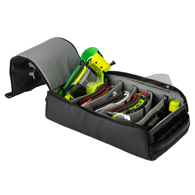 Scott Brillebag - Stor, Sort Grå Med plass til 5 briller & tilbehør 