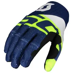 Scott 450 Track Hansker - Bl&#229;/Gul, L Solid crosshanske i 450 serien