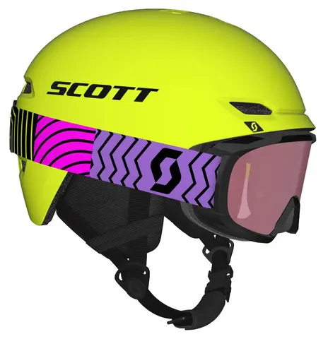 Scott Keeper 2 Jr Hjelmsett - Neongul Barnehjelm som leveres med Witty briller