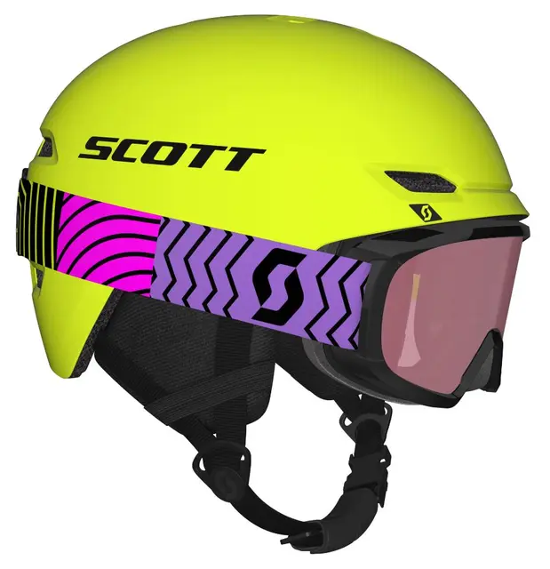 Scott Keeper 2 Jr Hjelmsett - Neongul Barnehjelm som leveres med Witty briller 