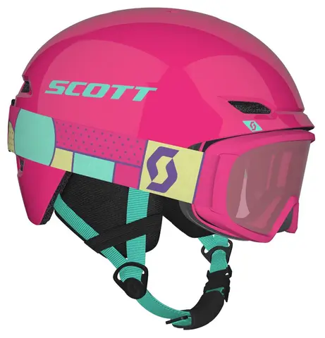 Scott Keeper 2 Jr Hjelmsett - Mint/Rosa Barnehjelm som leveres med Witty briller