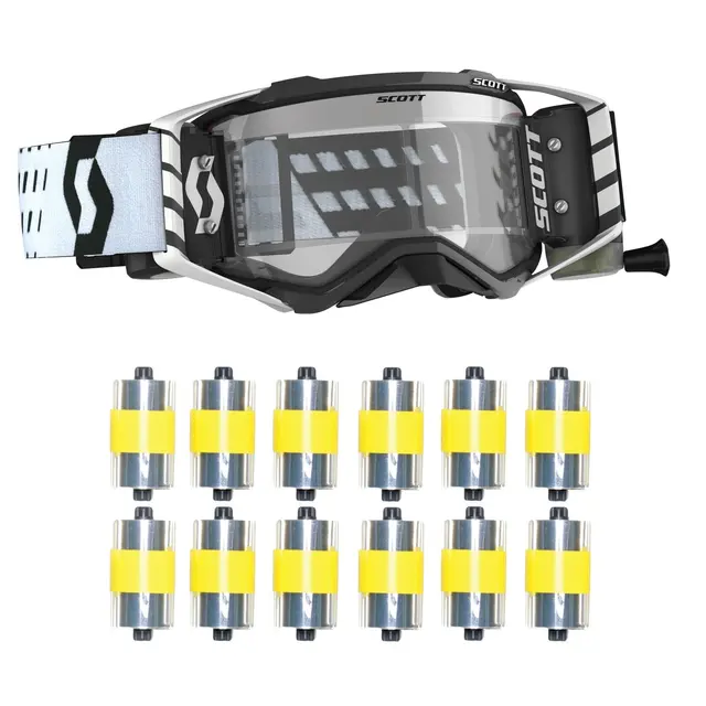 Scott Prospect MX WFS Brille - Sort/Hvit Klar WKS Linse, Inkl. 12pk Roll-Off 
